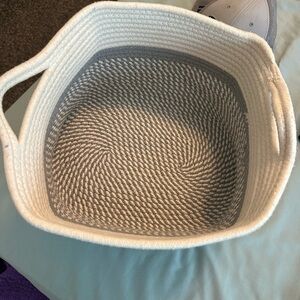 White and Gray Woven Basket
